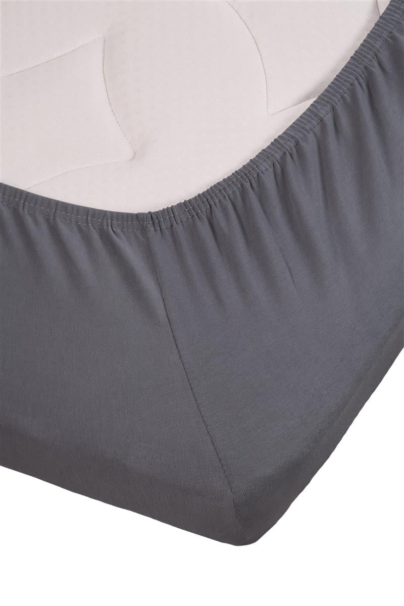 Beddinghouse Split Topper Fitted Sheet - Jersey Stretch - Cool Grey