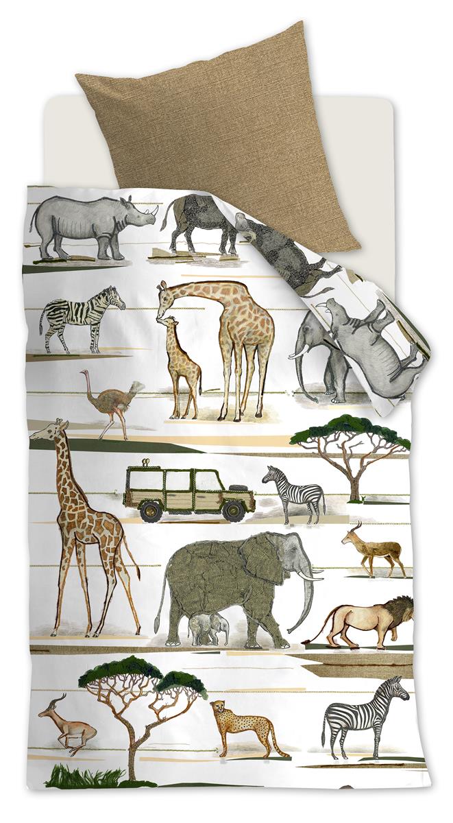 Beddinghouse Kids Jeep Safari duvet cover - Natural