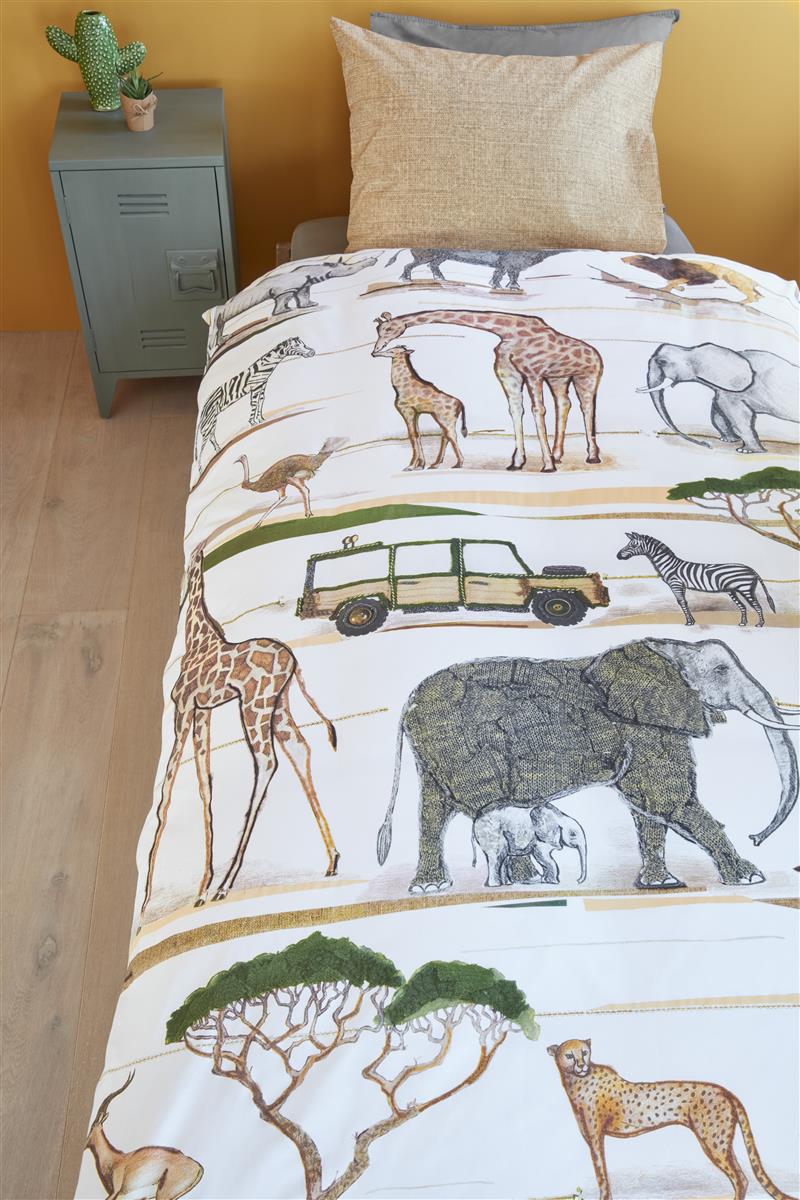 Beddinghouse Kids Jeep Safari duvet cover - Natural