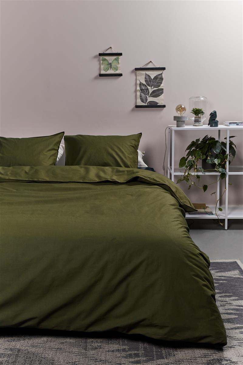 Ambiante Cotton Uni duvet cover - Olive green