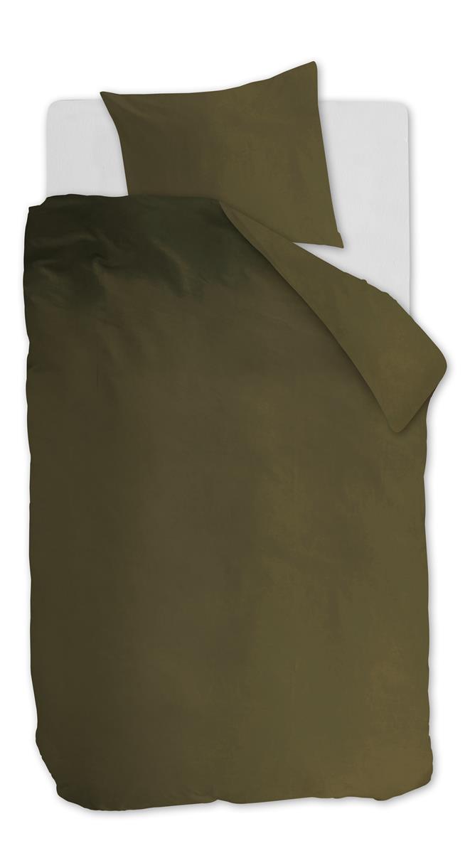 Ambiante Cotton Uni duvet cover - Olive green