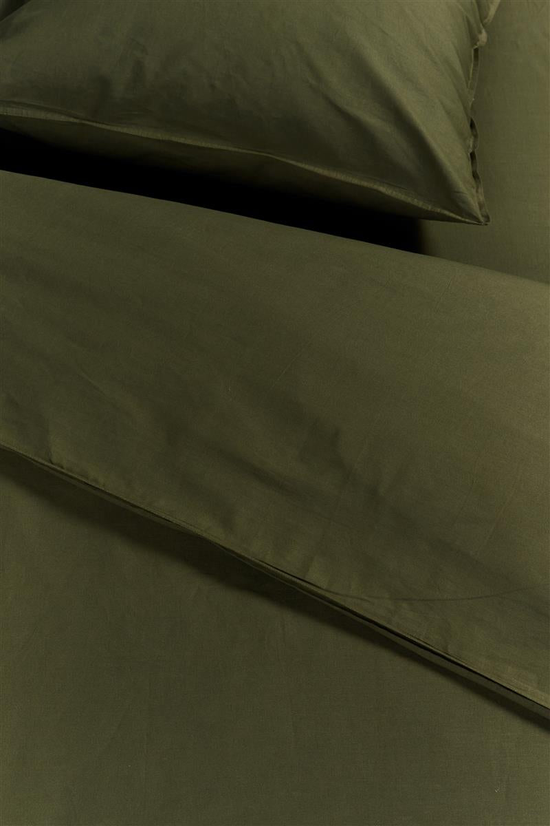 Ambiante Cotton Uni duvet cover - Olive green