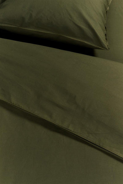 Ambiante Cotton Uni duvet cover - Olive green