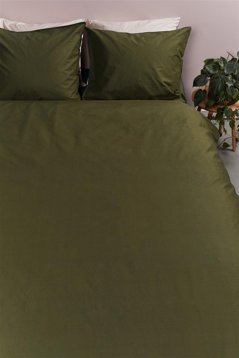 Ambiante Cotton Uni duvet cover - Olive green