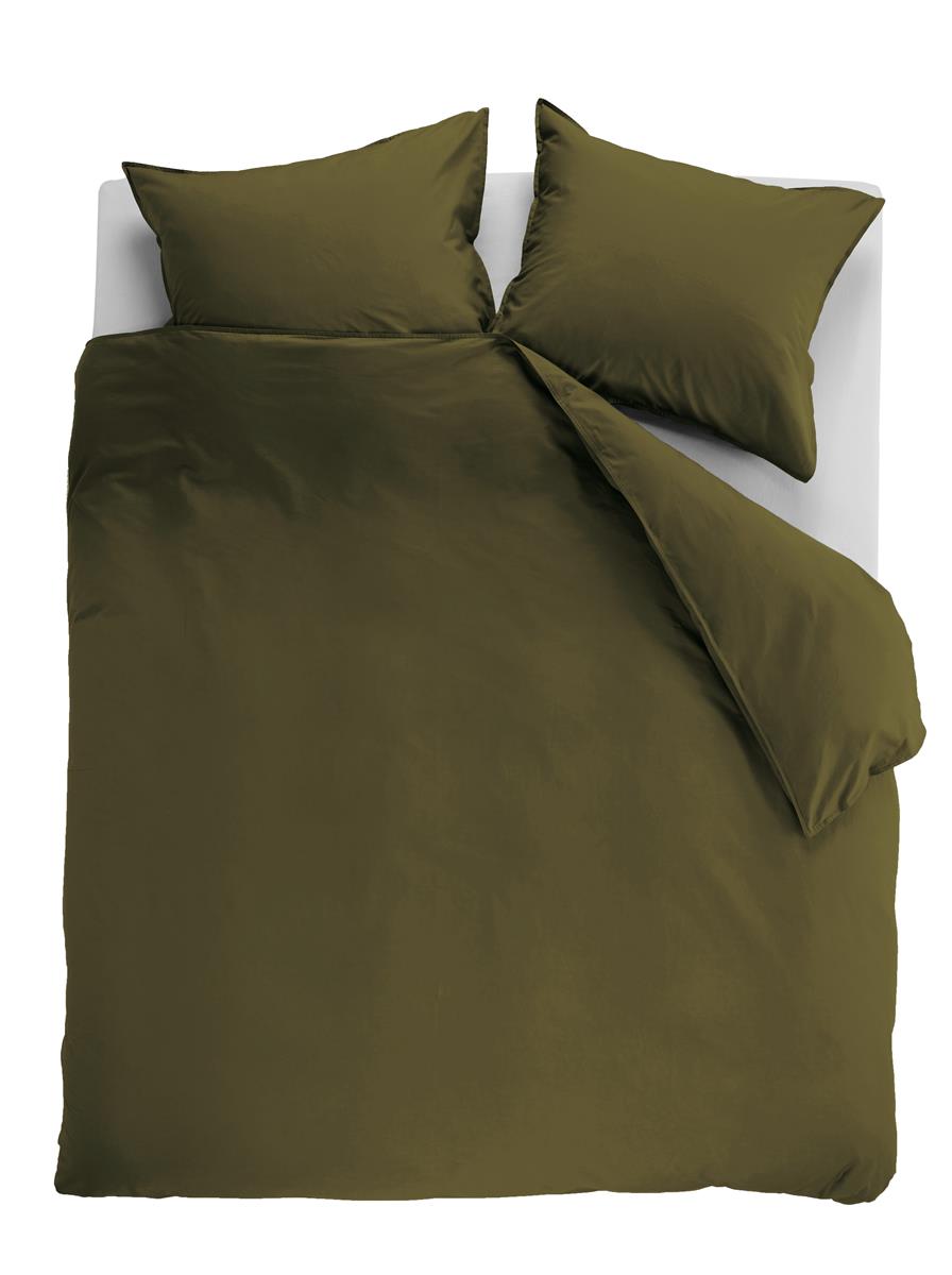 Ambiante Cotton Uni duvet cover - Olive green