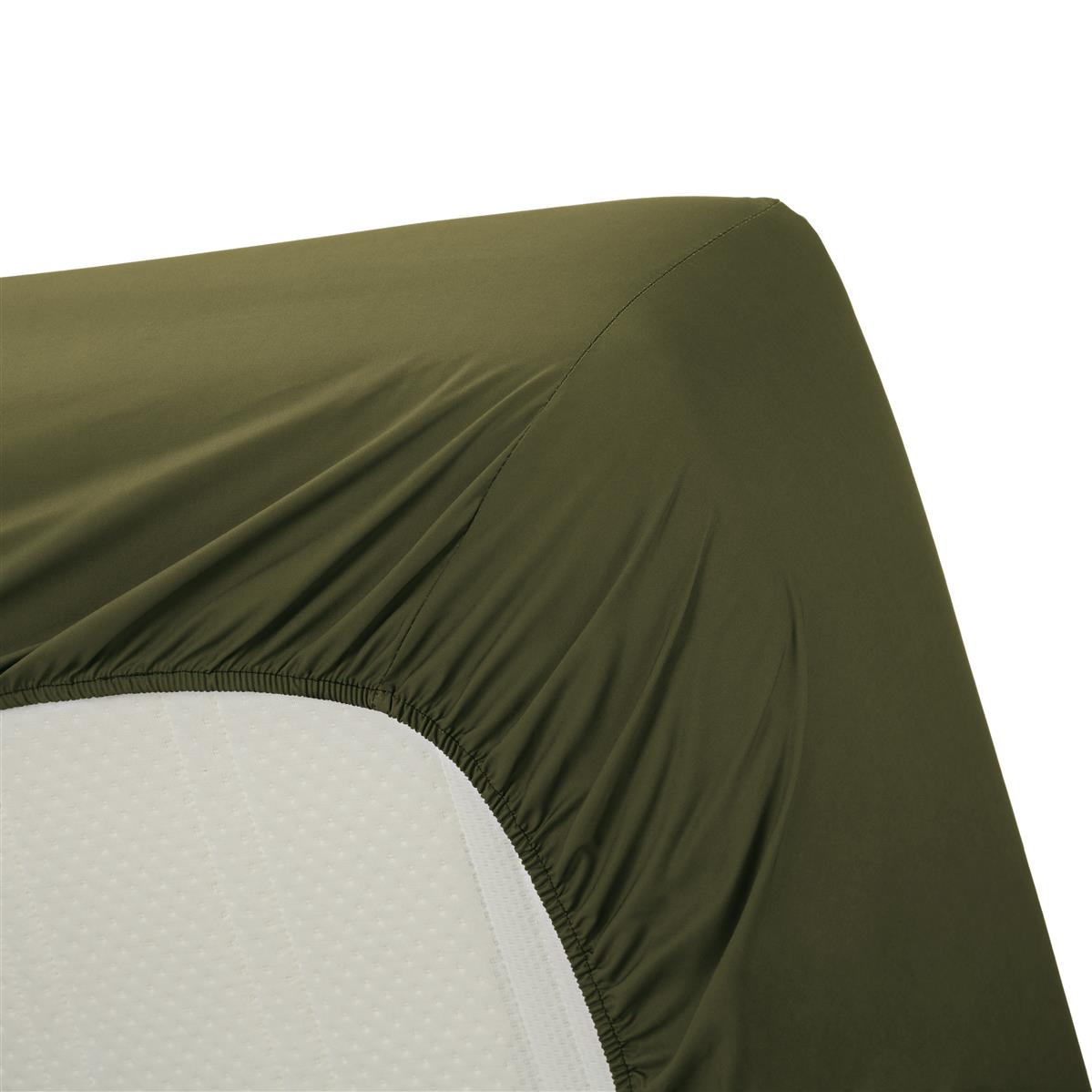 Ambiante Fitted Sheet - Cotton - Olive Green