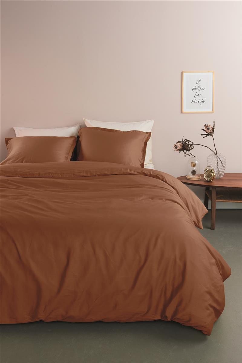 Ambiante Satin Uni duvet cover - Brown