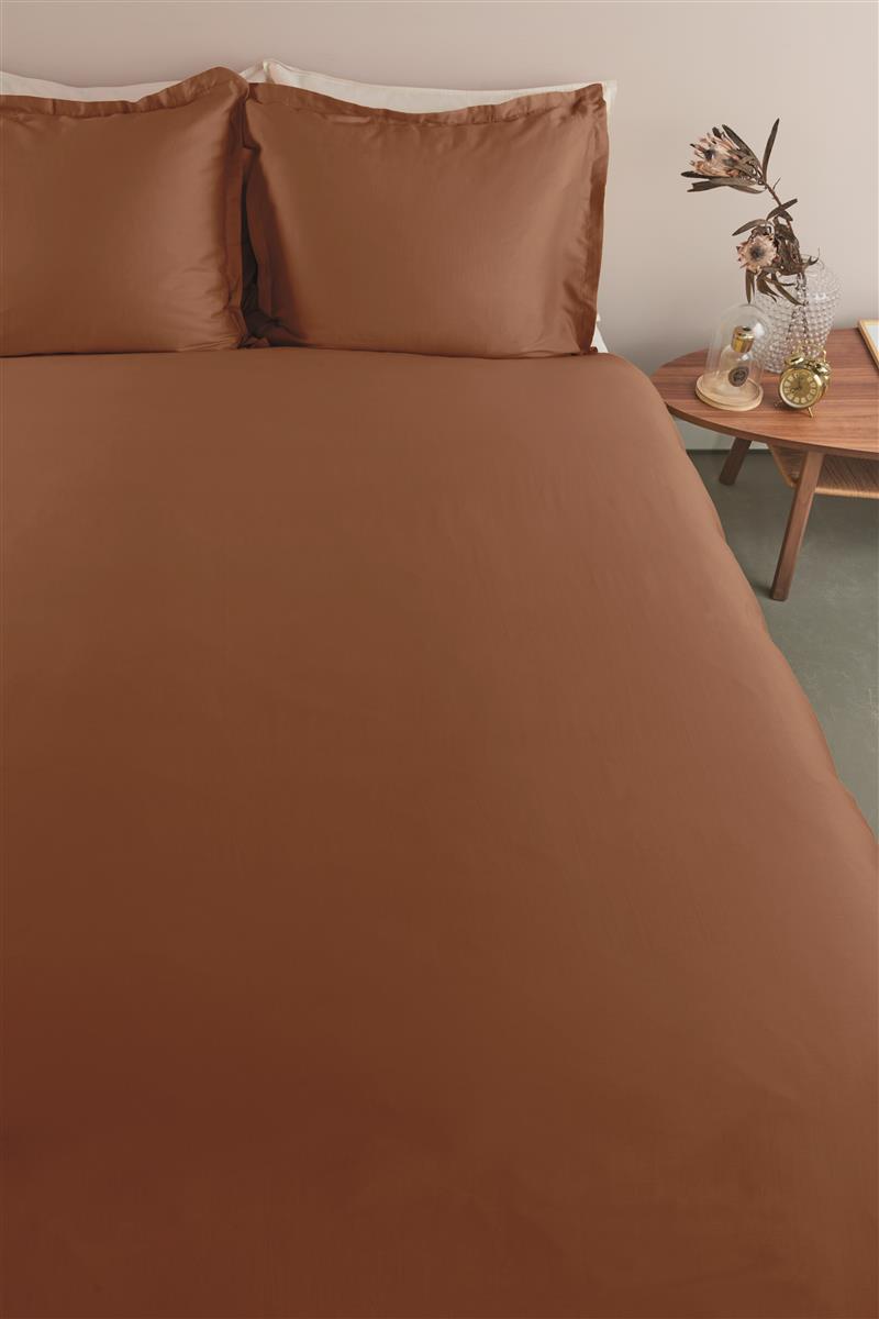 Ambiante Satin Uni duvet cover - Brown