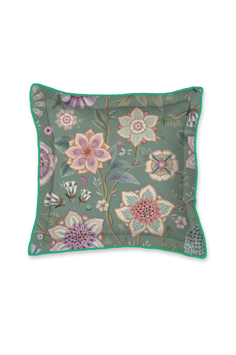 Pip Studio Viva Las Flores Square Decorative Cushion - Green