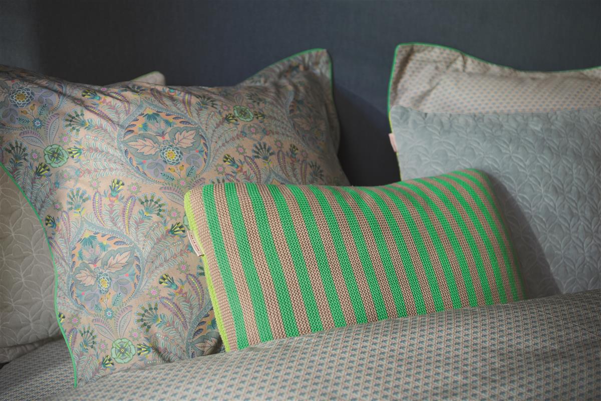 Pip Studio Bonsoir Stripe Decorative Cushion - Green