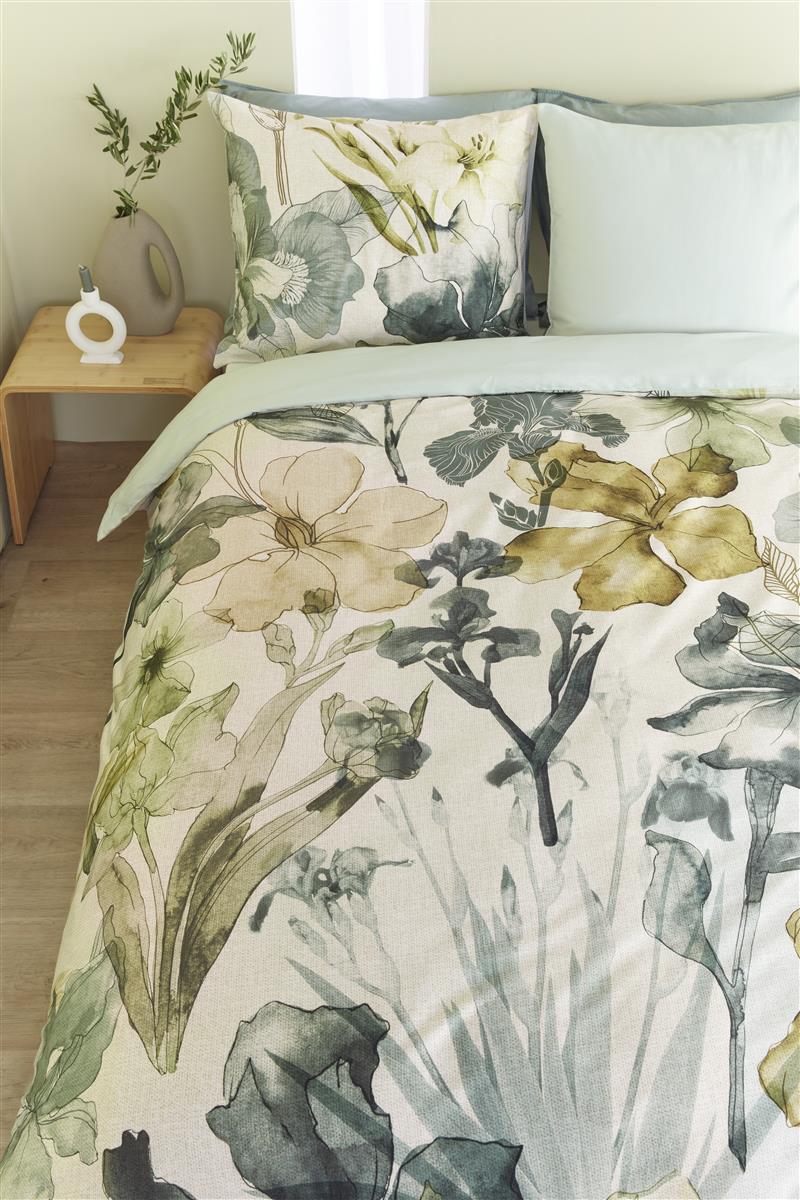 Beddinghouse Iris Field duvet cover - Grey-green