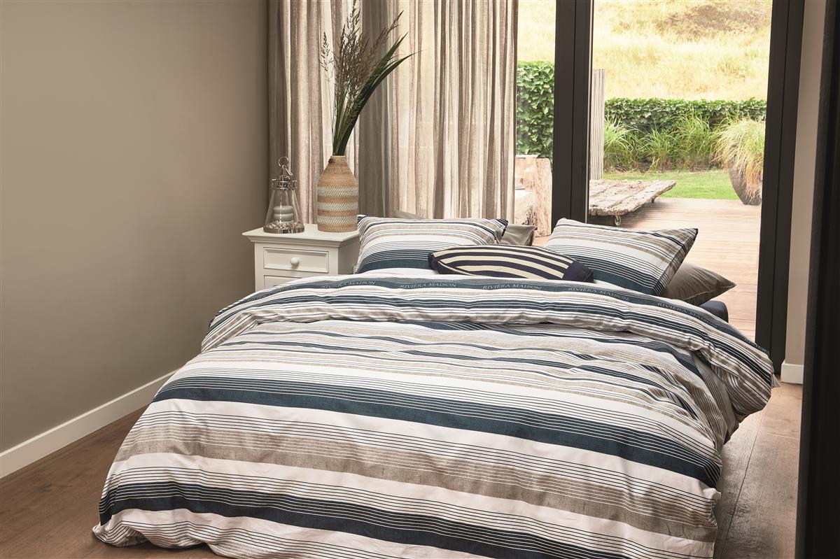 Riviera Maison Sturdy Stripe duvet cover - Navy blue