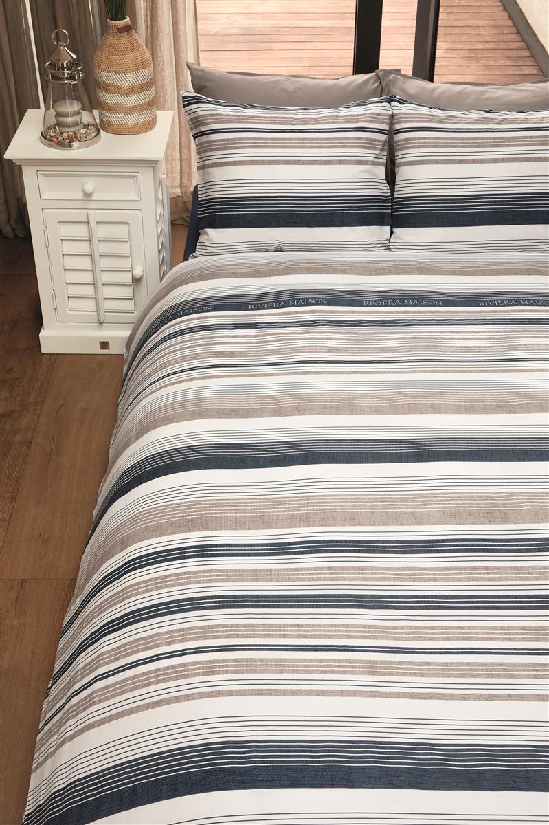 Riviera Maison Sturdy Stripe duvet cover - Navy blue