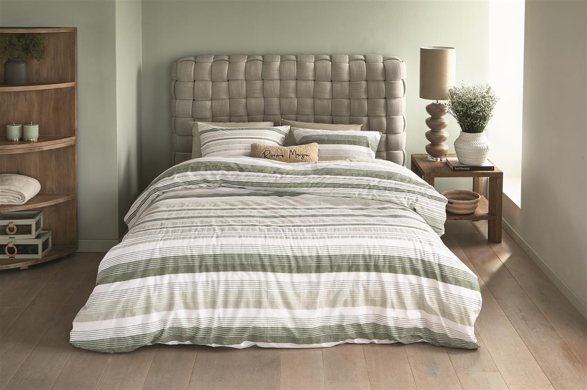 Riviera Maison Sturdy Stripe duvet cover - Grey-green