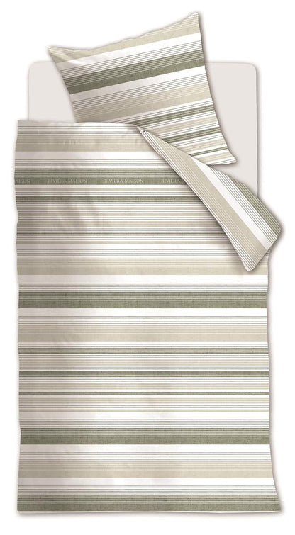 Riviera Maison Sturdy Stripe duvet cover - Grey-green