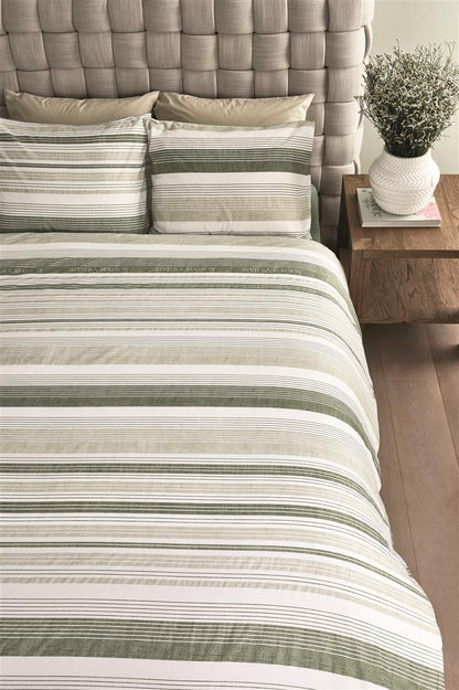 Riviera Maison Sturdy Stripe duvet cover - Grey-green