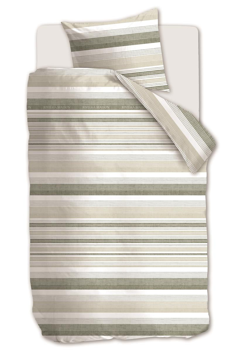 Riviera Maison Sturdy Stripe duvet cover - Grey-green