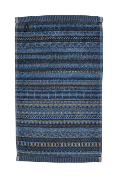 Pip Studio Geometric Print Bath Linen - Dark Blue