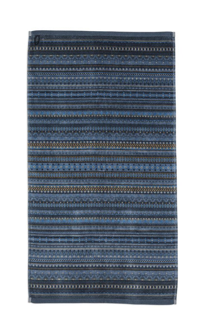 Pip Studio Geometric Print Bath Linen - Dark Blue