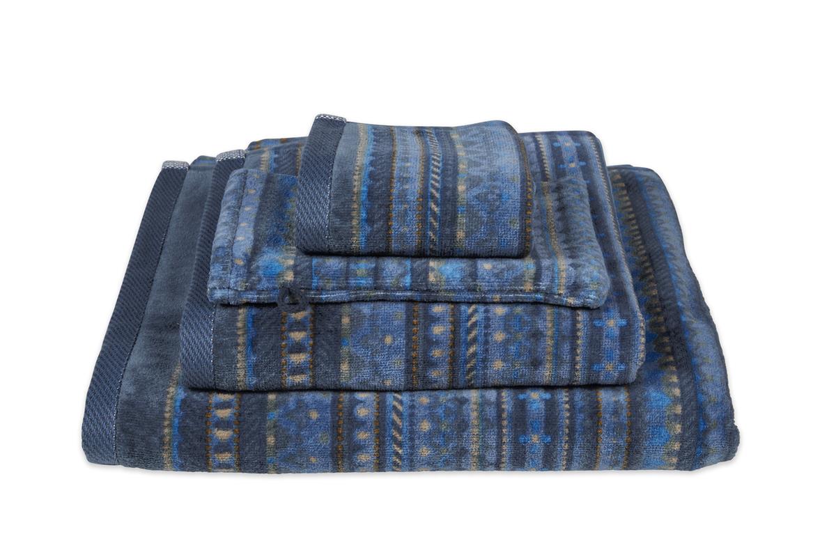 Pip Studio Geometric Print Bath Linen - Dark Blue