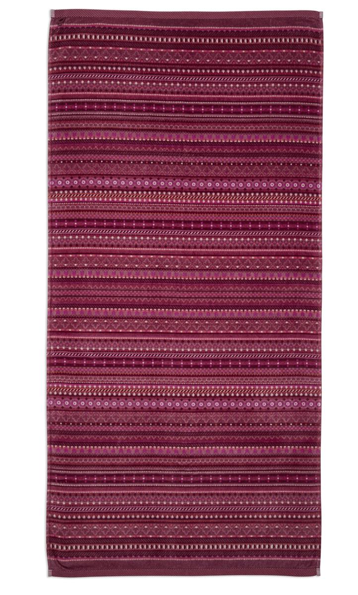 Pip Studio Geometric Print Bath Linen - Dark Pink