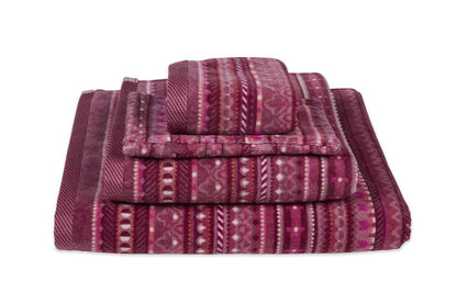 Pip Studio Geometric Print Bath Linen - Dark Pink